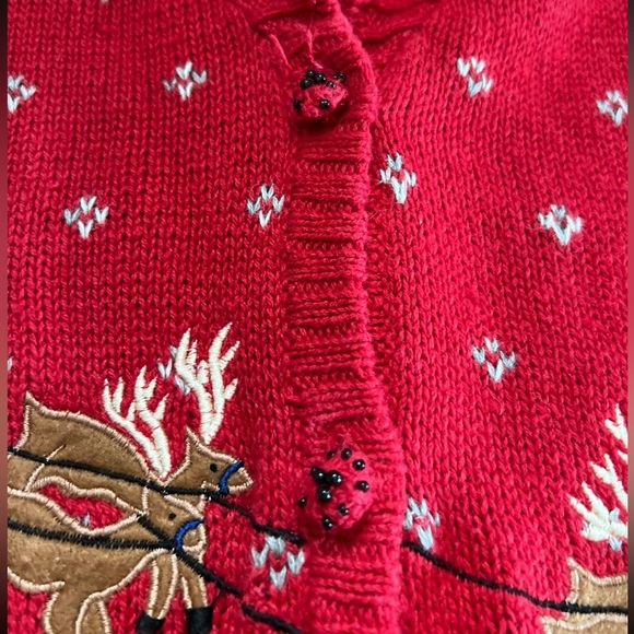 Vintage Red Christmas Vest - Picture 4 of 6